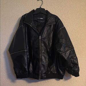 Fashion Nova Black Bomber Jacket